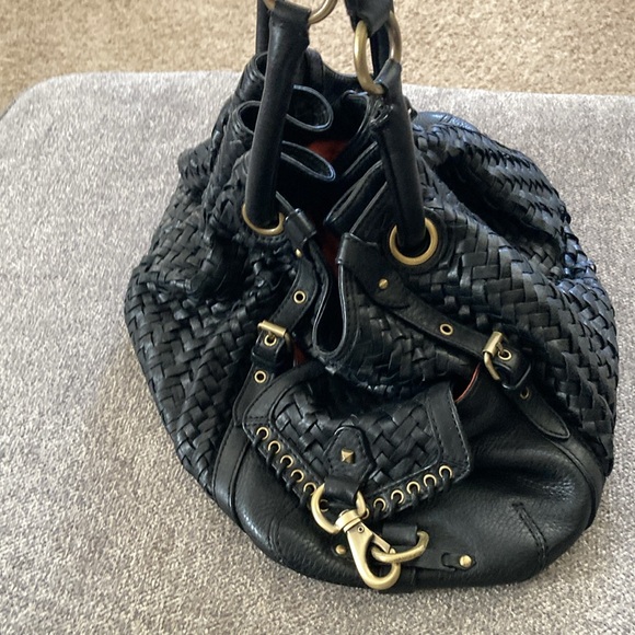 Cole Haan Village Weave satchel with brushed gold accents. Dust bag included - Picture 2 of 4